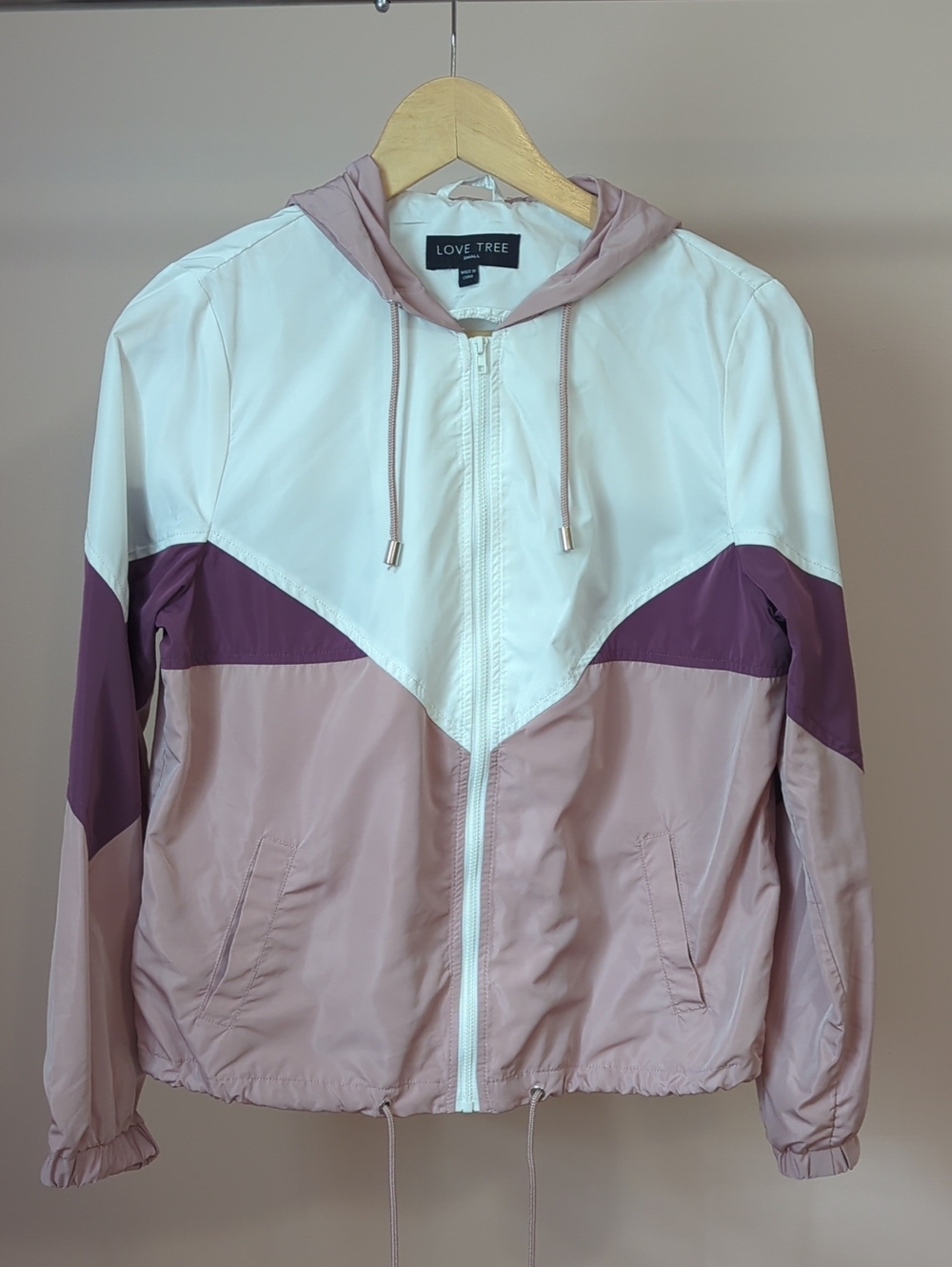 Stylish Women's Hooded Jacket in Pink and Purple